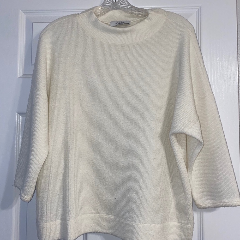 CJLA White Mock Neck Sweater
